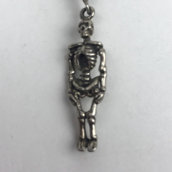 Sterling Silver Skeleton Drop Stone Earrings - Picture 7 of 7